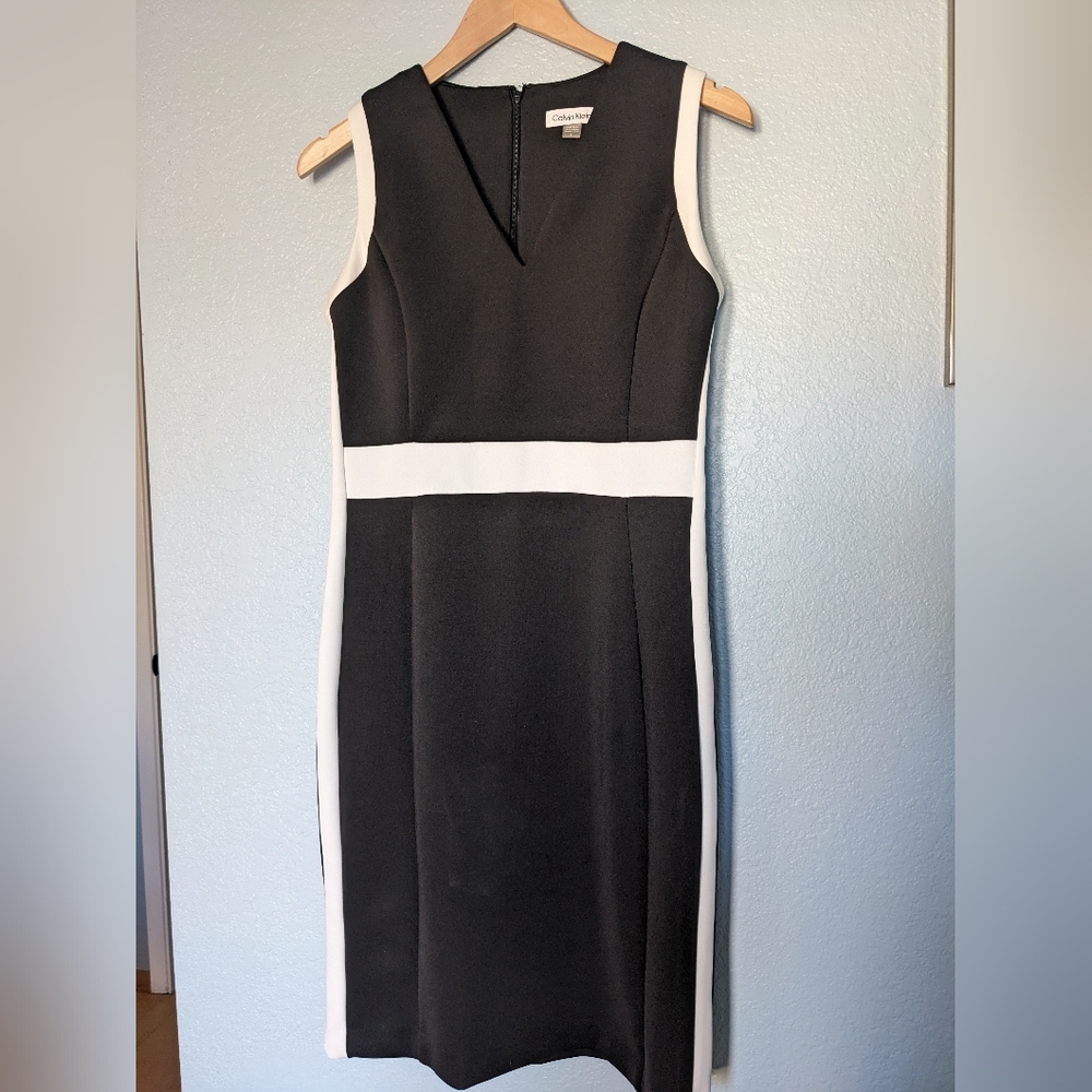 Elegant Black and White Sleeveless Dress